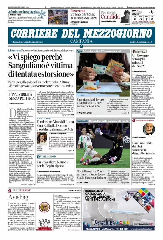 Prima-pagina-corriere del mezzogiorno-del-2024-09-08